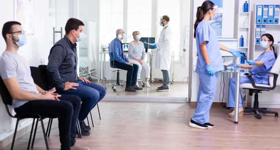 A nurse and patients in the clinic