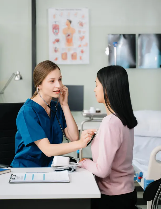 A doctor explaining a diagnosis